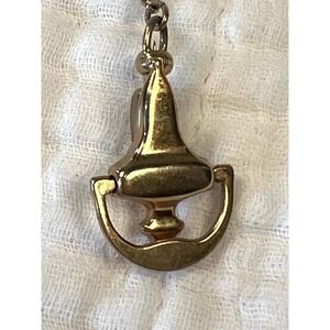 Vintage Hickok Door Knocker Tie Clip Chain Gold Tone Men's Mid Century USA